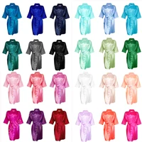 

wholesale customize available Blank wedding silky satin robe women