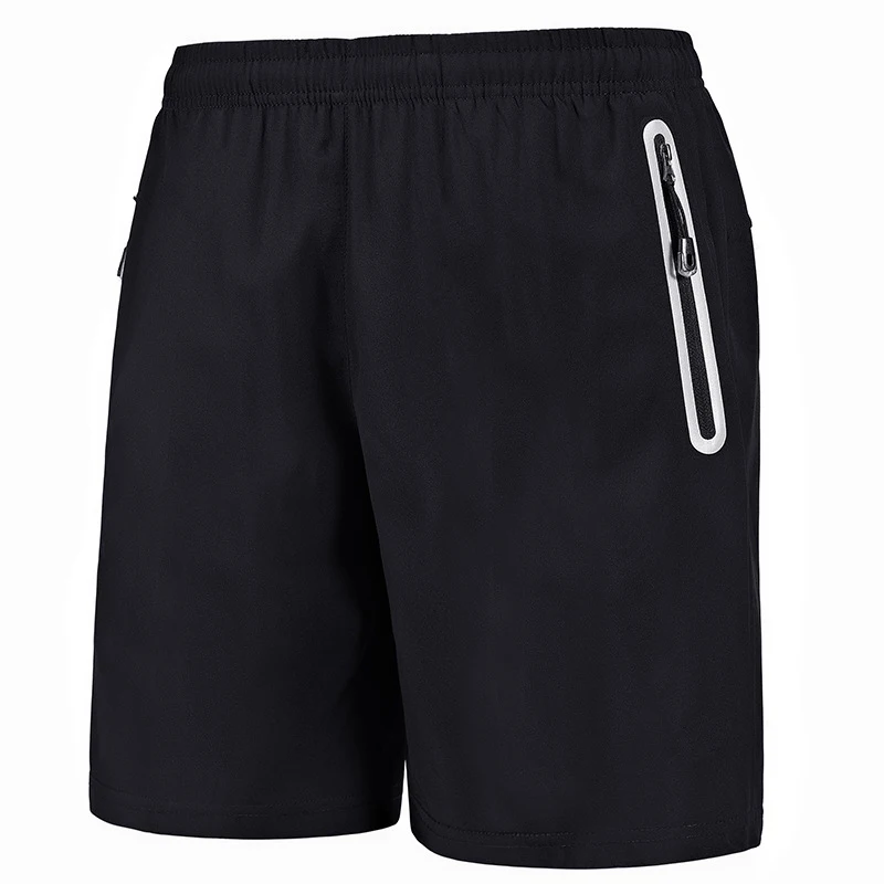 

Summer men gym running shorts with zipper pockets, Blue black