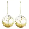Glass christmas hanging ball filled with glitter confetti glass hanging baubles