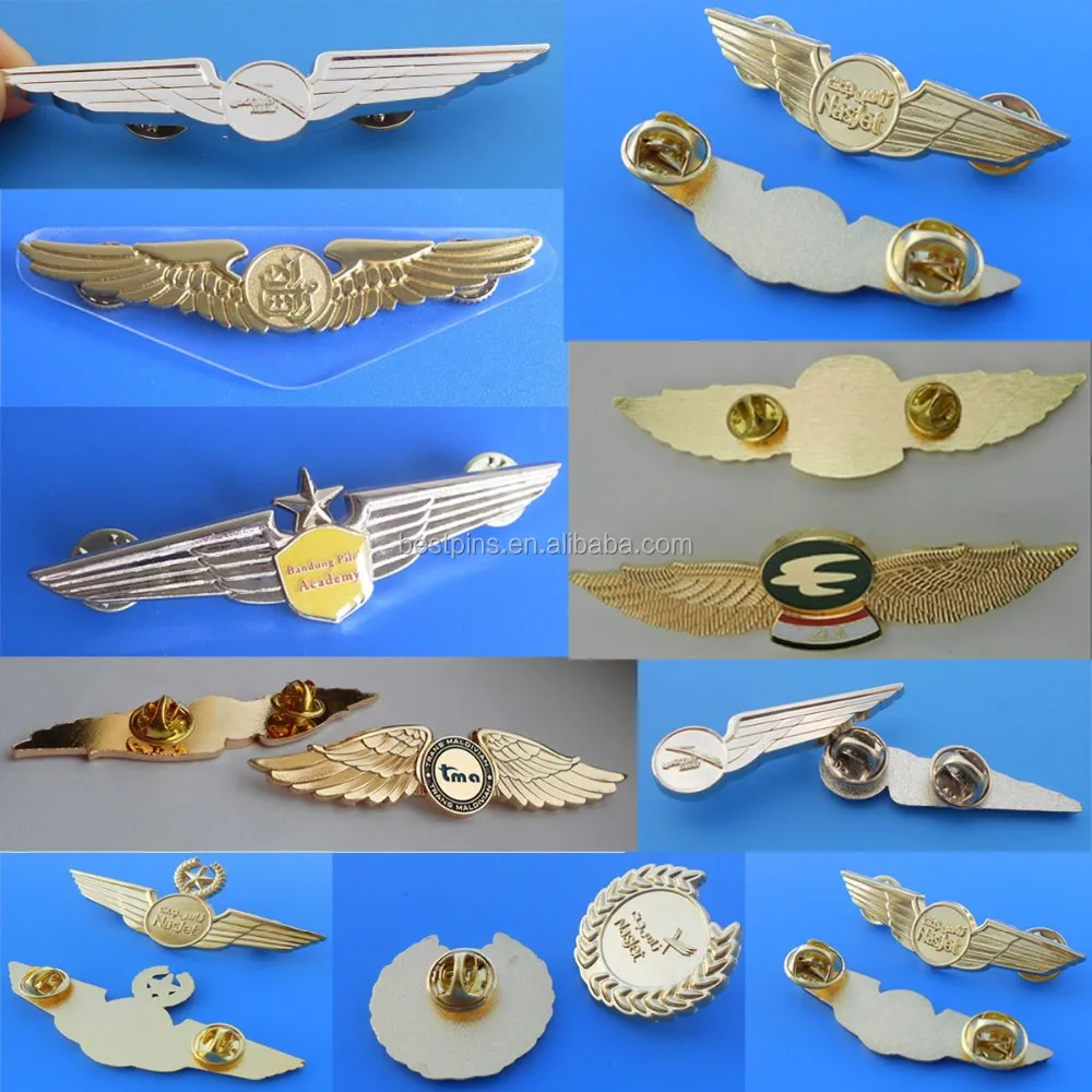 Printing Aircraft Collar Pin Badge - Buy Printing Airplane Collar Pin ...