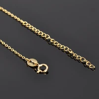 

Wholesale simple design 925 pure sterling silver basic real 18k 24k rose gold plated jewelry rolo chain necklace for men women