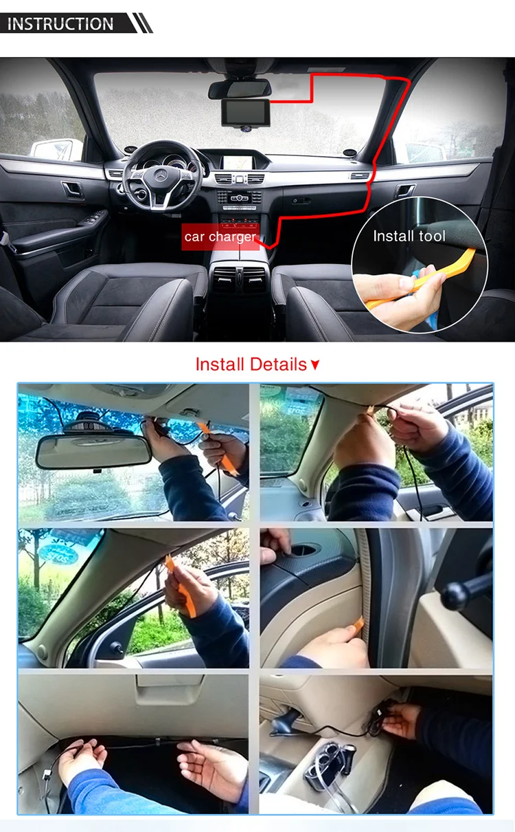 Sunwayi PI50 car dvr dashcam 1080p GPS dual night vision HD 360
