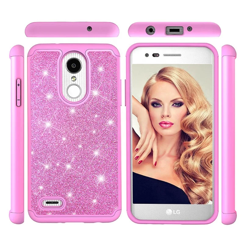 

Free Shipping Custom Design for 3D Painted silicon Pink Bling Case Compatible with LG aristo 3 Plus 2 Plus, Pink, purple, green
