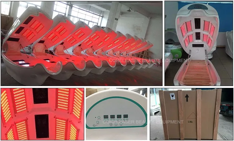 2020 Infrared sauna bed spa capsule / photon 8 lights LED therapy spa capsule