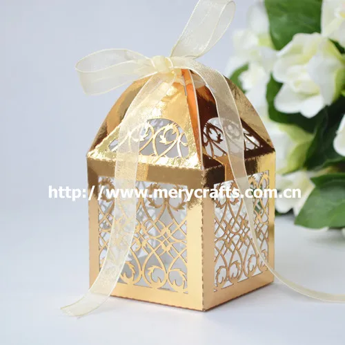 Decorative Paper Boxes For Sweets Gold Party Favors Gift Box