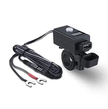 Dual USB зарядное устройство разъем водонепроницаемый мощность Outlet 4.8A с 12 В/24 В вольтметр светодиодный цифровой дисплей для автомобиля лодка морской мотоцикл