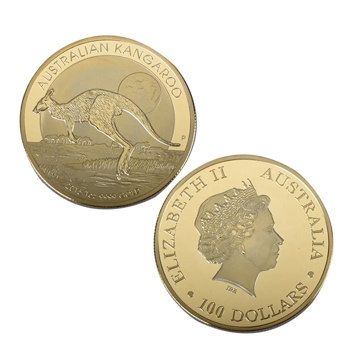 

Wr 2021 Amazon Hot Sales Australian Kangaroo Animal Commemorate Coin Elizabeth Ii Metal Coin, Gold