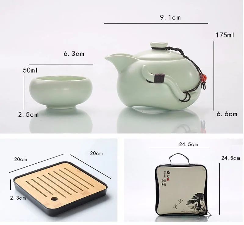 Chinese Travel Kung Fu Portable Tea Set Ceramic