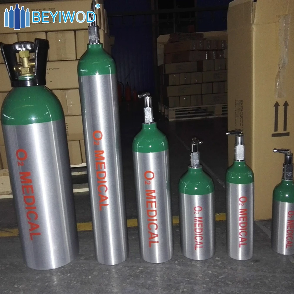 China Supplier Portable Medical Aluminum Oxygen Cylinder With Trolley For Hospital Emergency Use 8403