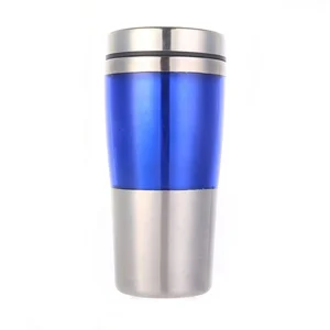 Image of 16oz Stainless Steel Camping Mug Custom Logo Personalized Reusable Travel Coffee Cup With Lid