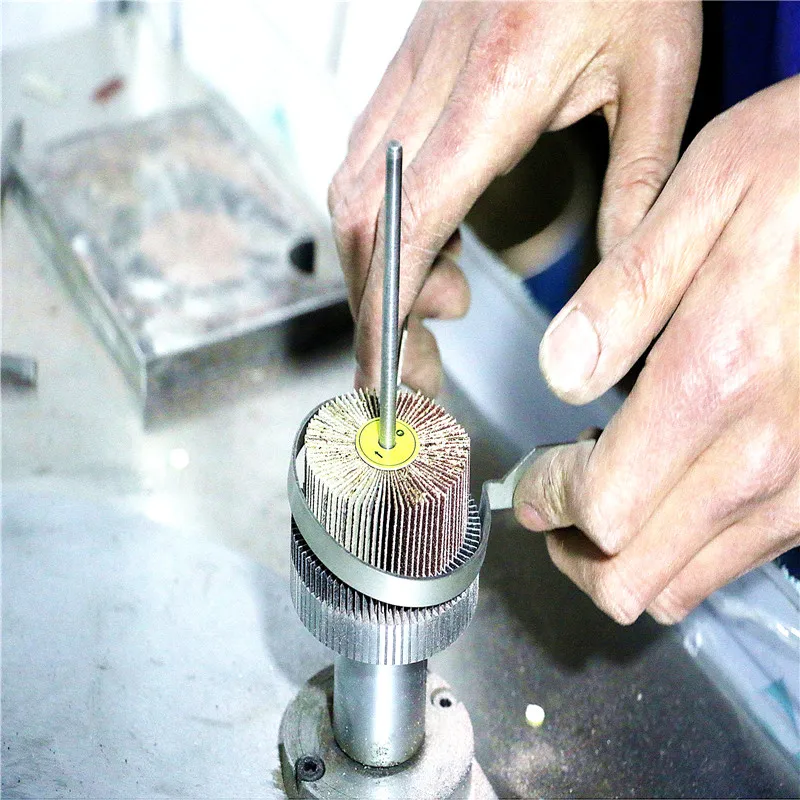 mounted flap wheel machine