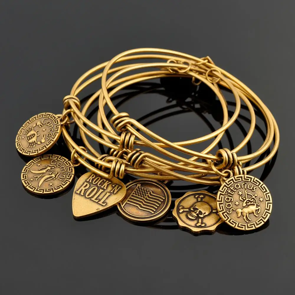 Wholesale Custom Adjustable Wire Antique Silver Charm Expandable