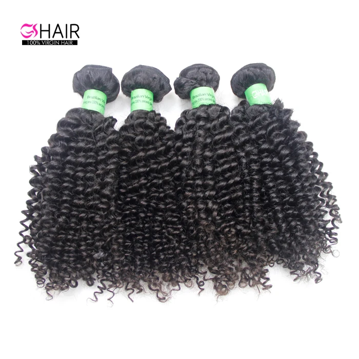 

100% Unprocessed Wholesale Tangle Free No Shedding Virgin Brazilian Hair Bundles Kinky Curly Style For Black Women, Natural color #1b