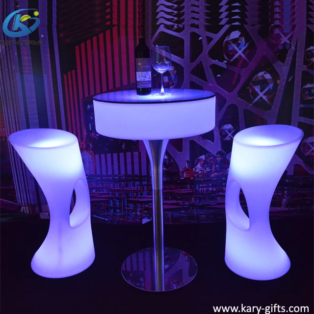 Pe Plastic Glow Furniture Outdoor Led Modern Garden Furniture Table