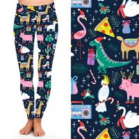 

Milk Silk Brushed Fabric Digital Print Animal dinosaur Pig Swan Christmas Leggings Soft Stretchy Hot Sale Yoga Leggings