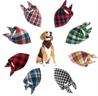

Pet Dog Bandana Small Large Dog Bibs Scarf Washable Cozy Cotton Plaid Printing Puppy Kerchief Bow Tie Pet Grooming Accessories
