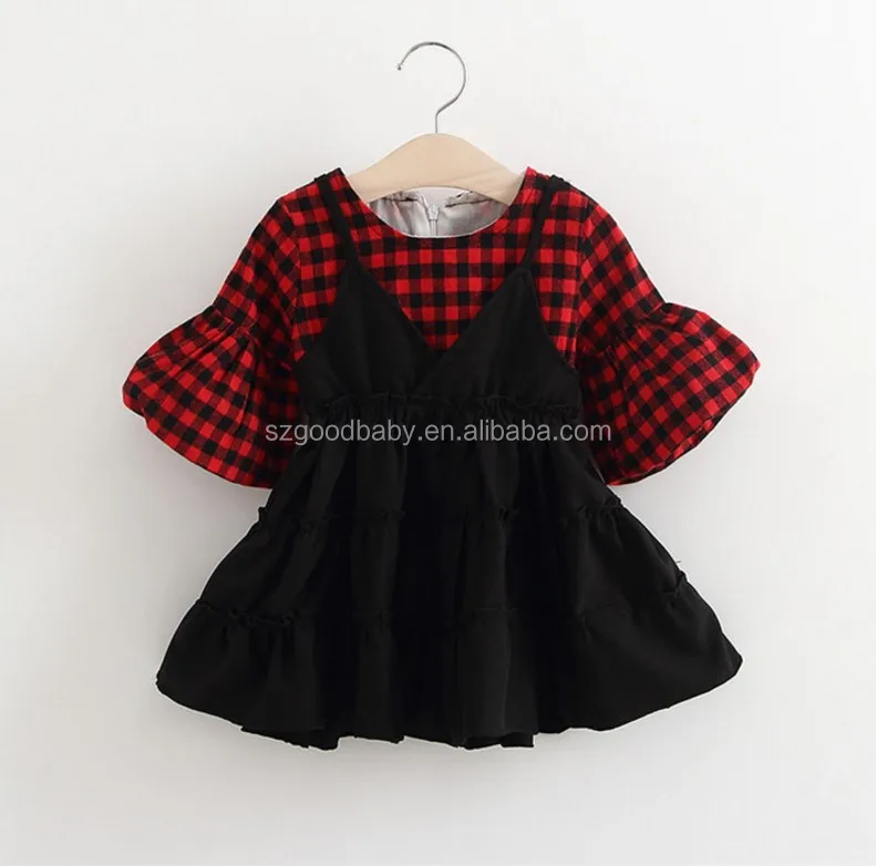 

spring baby check pattern dress modern child handmade baby dress model, As picture