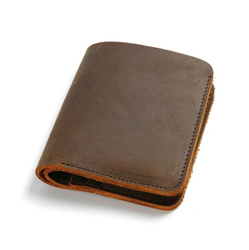 

Dreamtop DTB388 handmade brown leather short wallet gift wholesale OEM wallets men 2019 genuine leather, Brown, coffee