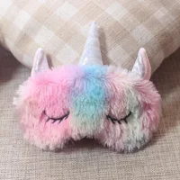 

Promotion Gift Plush Eye Cover Blindfold Pink Unicorn Sleep Mask