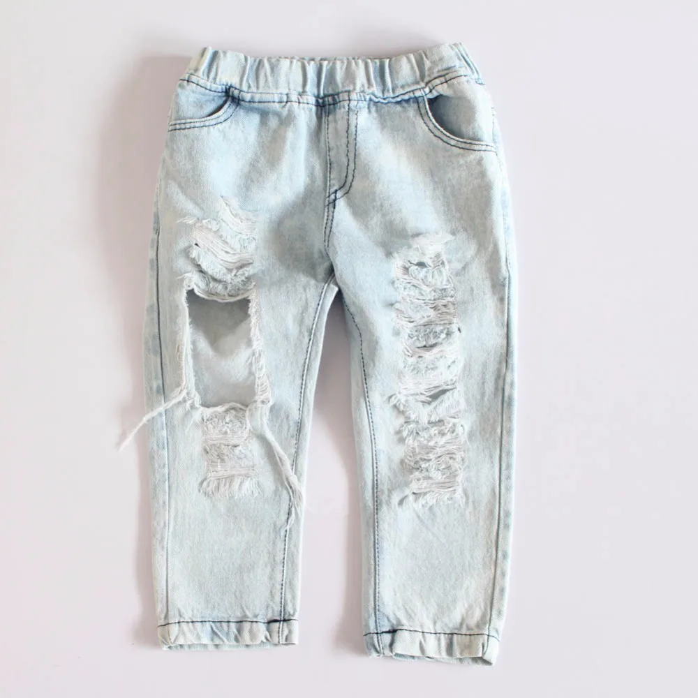 

New Street Fashion Rock Star Kids summer big holes jeans for girls jeans 2-6 years old, Picture