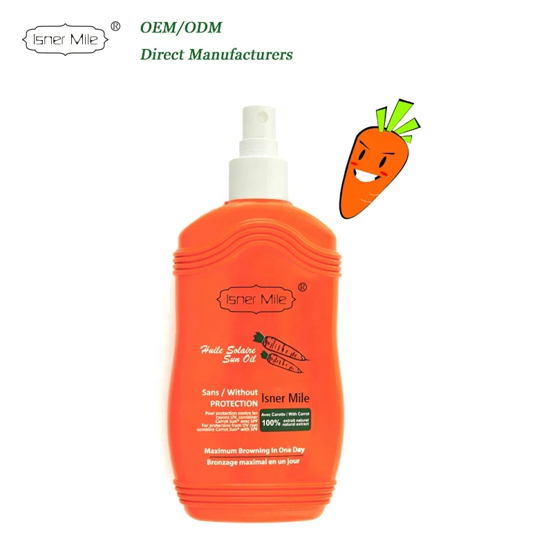 

ZPM OEM/ODM Private Label Amazon Hot Sale Natural Carrot sun oil Tanning Spray moisturize and nourish Tanning oil Spray, Bronze