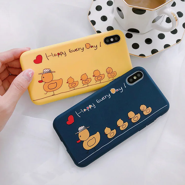 2018 Cartoon Cute Small Yellow Ducks Case For Iphone 7 6 6s Plus Chicks