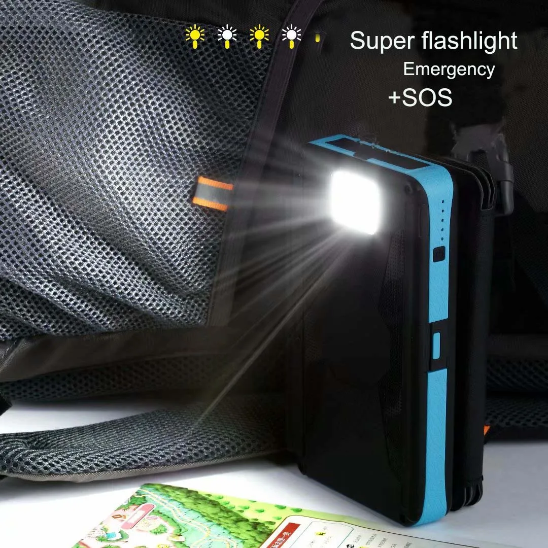 Solar power bank 20000mah Type-C high capacity solar panel power bank IP66 fast charging portable power bank solar - ANKUX.COM