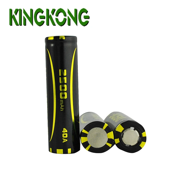 KINGKONG Cheap Price Strong Power Rechargeable Lithium ion 3.7V 18650 2500mAh 40A battery