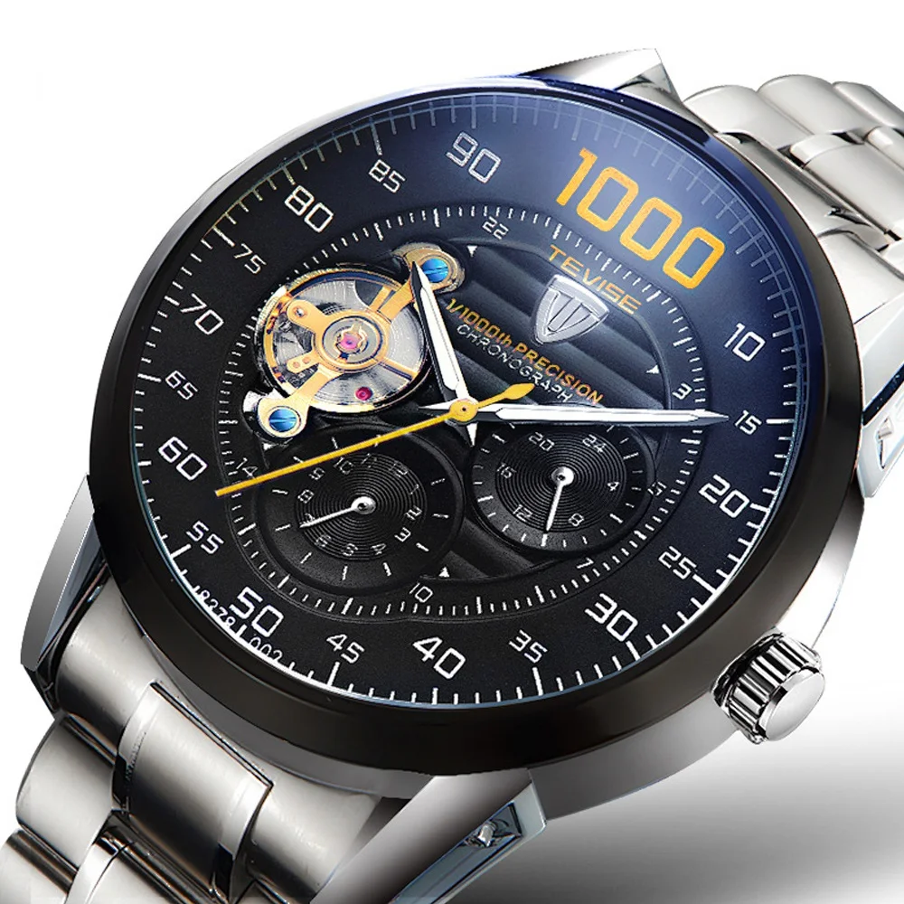 

Hot selling High Quality Watches Stainless Steel Mechanical Chronograph Sport Watches For Men, Any color are available