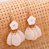 New Arrival kc gold hook white mini flower three water drop shell women girl wedding gift Jewelry charm earring