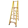 Yellow fiberglass platform step ladder PFGH105