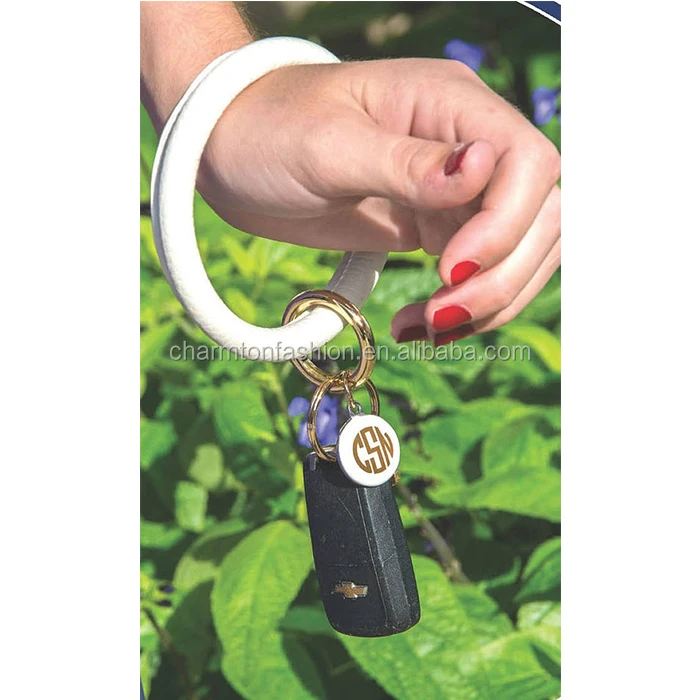 Wholesale Personlized Monogrammed Leather Bracelet Wristlet Keychain - Buy Wristlet Keychain ...