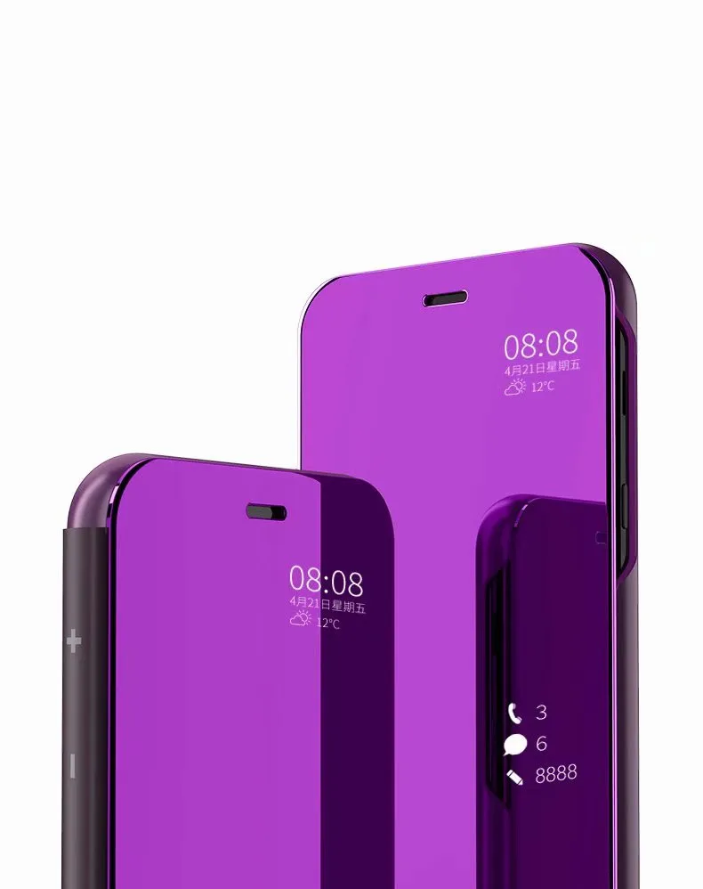 

Luxury Mirror View Flip Phone Case For Samsung Galaxy J8