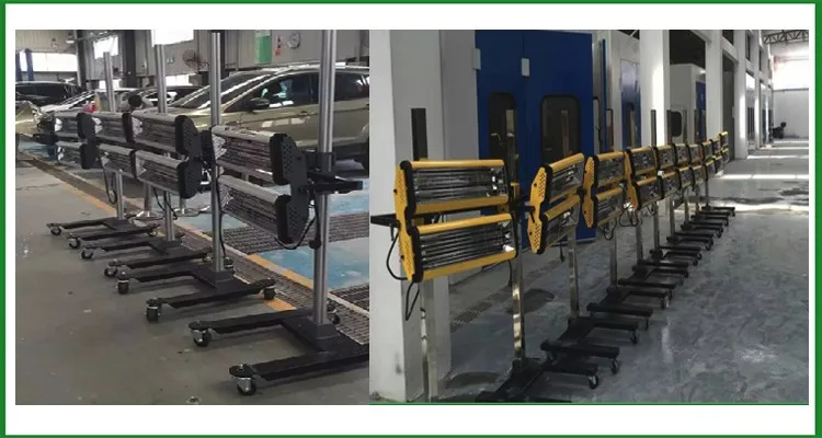 Infrared heat lamp for auto body