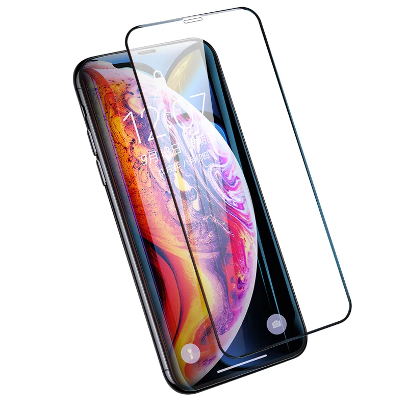 

For iPhone Xs Max screen protector, Super bright 6.5 inch black tempered glass screen protector for iPhone Xs Max
