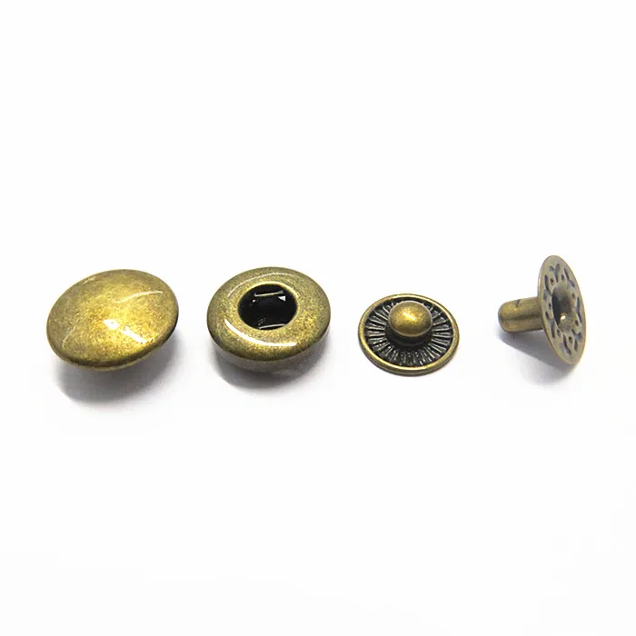 

Metal Spring Snap Button For Garment, Antique brass