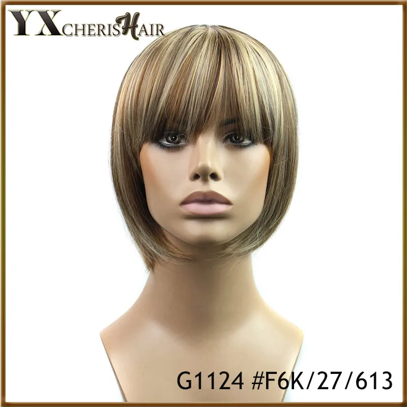 

Hot Short Black Ombre Blonde Bob Wig Synthetic Usual Cap Wig Bob Hair Glueless Synthetic Heat Resistant Fiber For Women