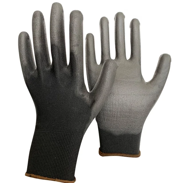 PU Palm Coated Precision Protective Anti Static Work Gloves S M L Multi Purpose