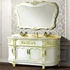 Factory offer high class European classical wooden bathroom cabinet, Double sink vanity units WTS124