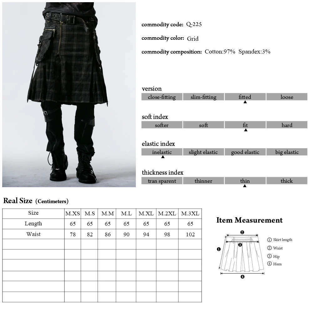 Q 225 人格グリッド素材ファッションパンク絶賛男性スカート Kilts Buy 男性スカート Kilts ファッションスカート Kilts パンクレイブ男性スカート Kilts Product On Alibaba Com