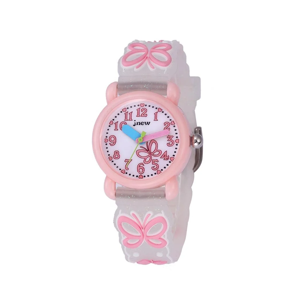 

3D Kids Quartz White Cartoon Butterfly Best Children Watches