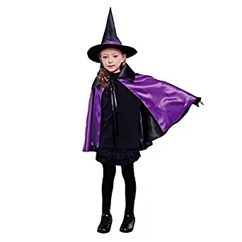 
Kids Halloween Christmas Party Cloak With Hat Reversible Witch Capes Cosplay Costume 