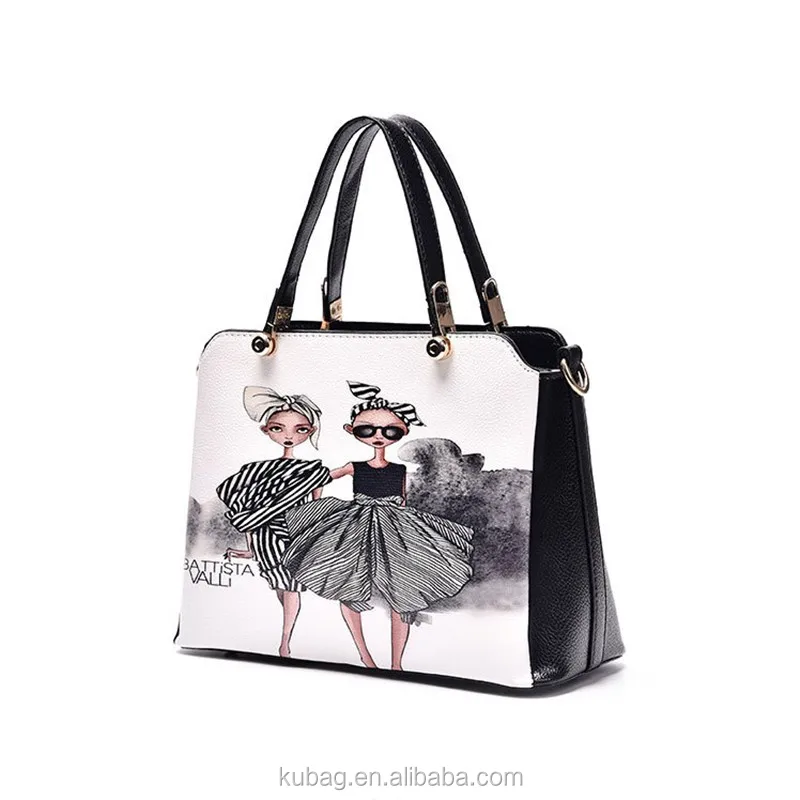 cartoon girl tote bag