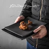 Customized black Porcelain Dinner Plate rectangle dish for restaurant