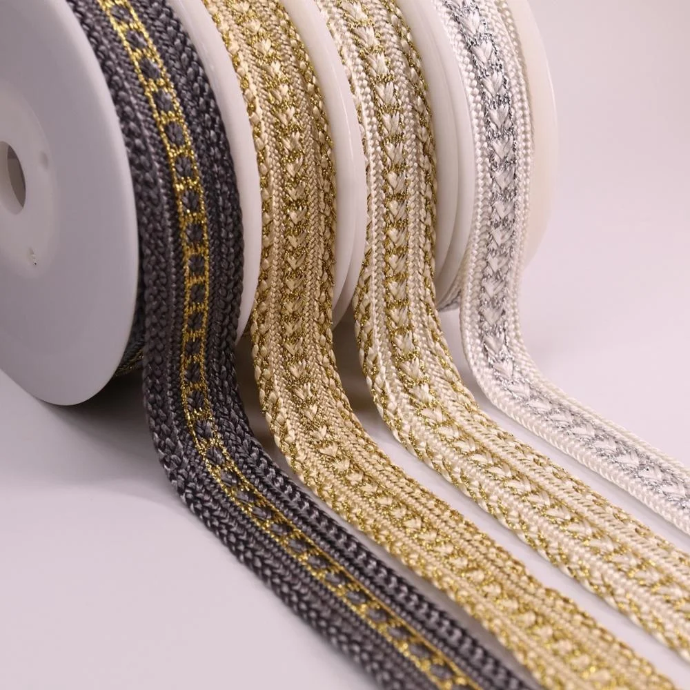 

custom woven decorative embroidered ribbon metallic Yarn ribbon, 196 colors