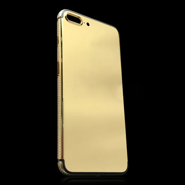 Luxury 24k gold plated with zircon back housing for iPhone 7 plus