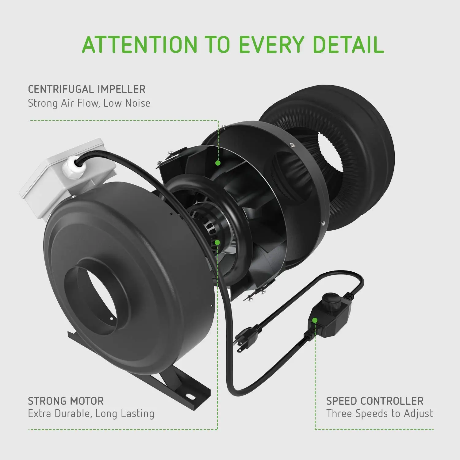 Centrifugal Fans Quiet Operation In Line Fan High Speed Fan Blower