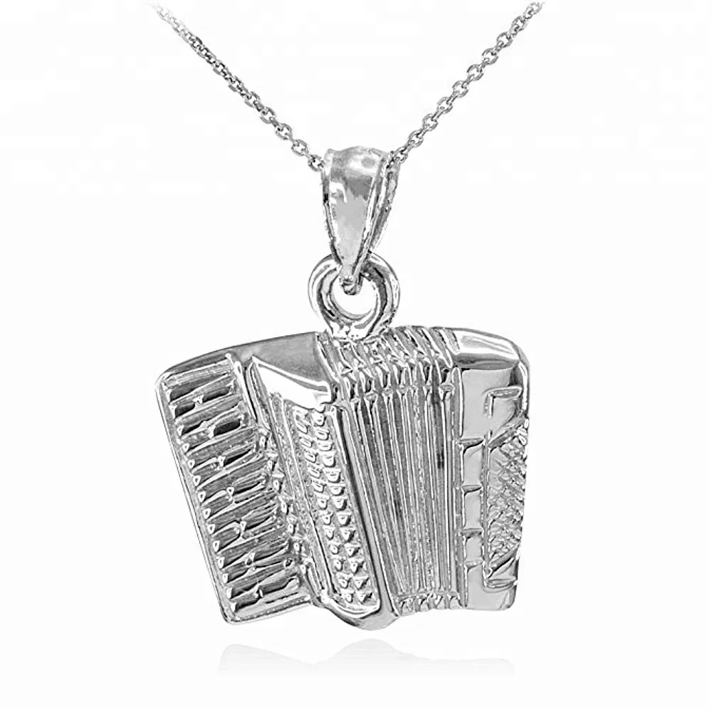

Cheap wholesale custom music instruments pendant necklace silver plated accordion necklace, N/a
