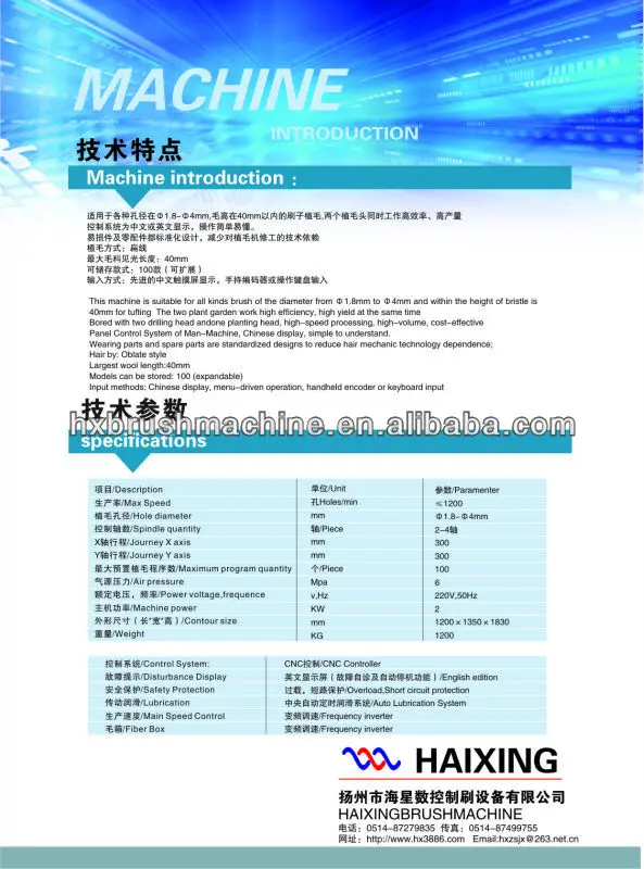 
two heads high speed cleaning brush making machine for Flat Brush - Double Efficency.(GS402T) 