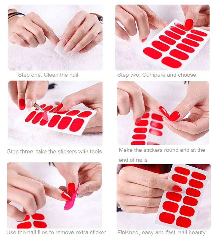 B277-308 Factory Custom Printing 3d Nail Self-adhesive Nail Art Sticker ...